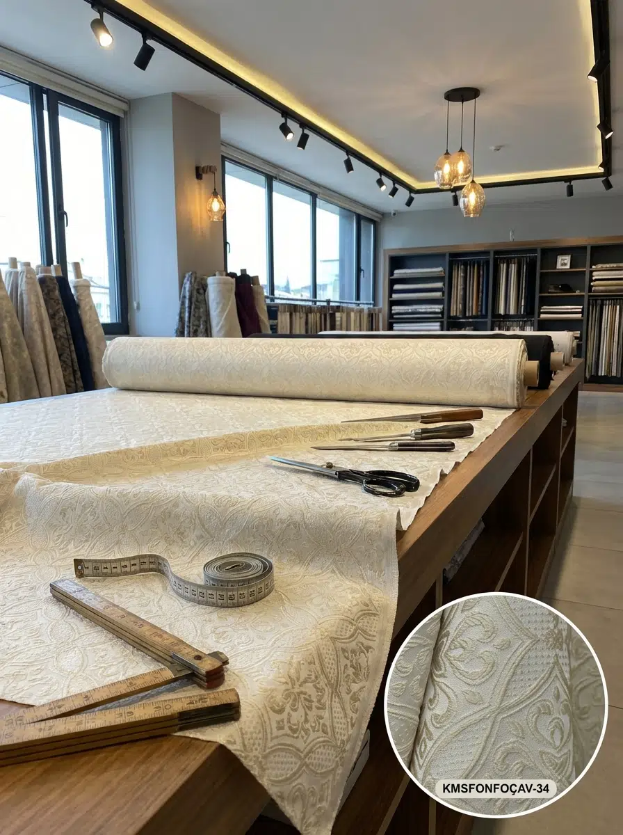 Jakar Desenli Jakar Dokuma Perdelik Kumaş 100en300boy - KREM