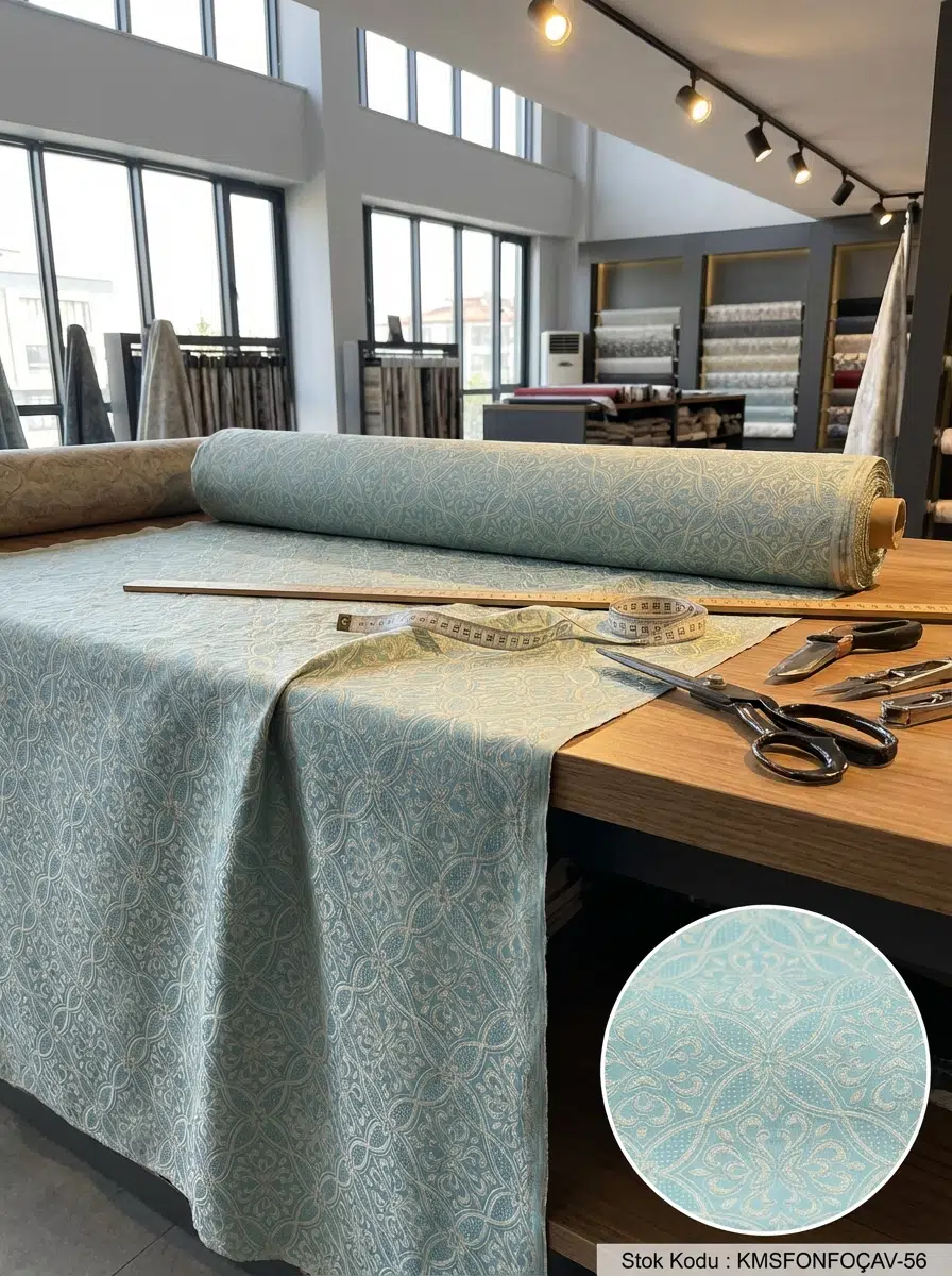 Jakar Desenli Jakar Dokuma Perdelik Kumaş 100en300boy - AÇIK MAVİ