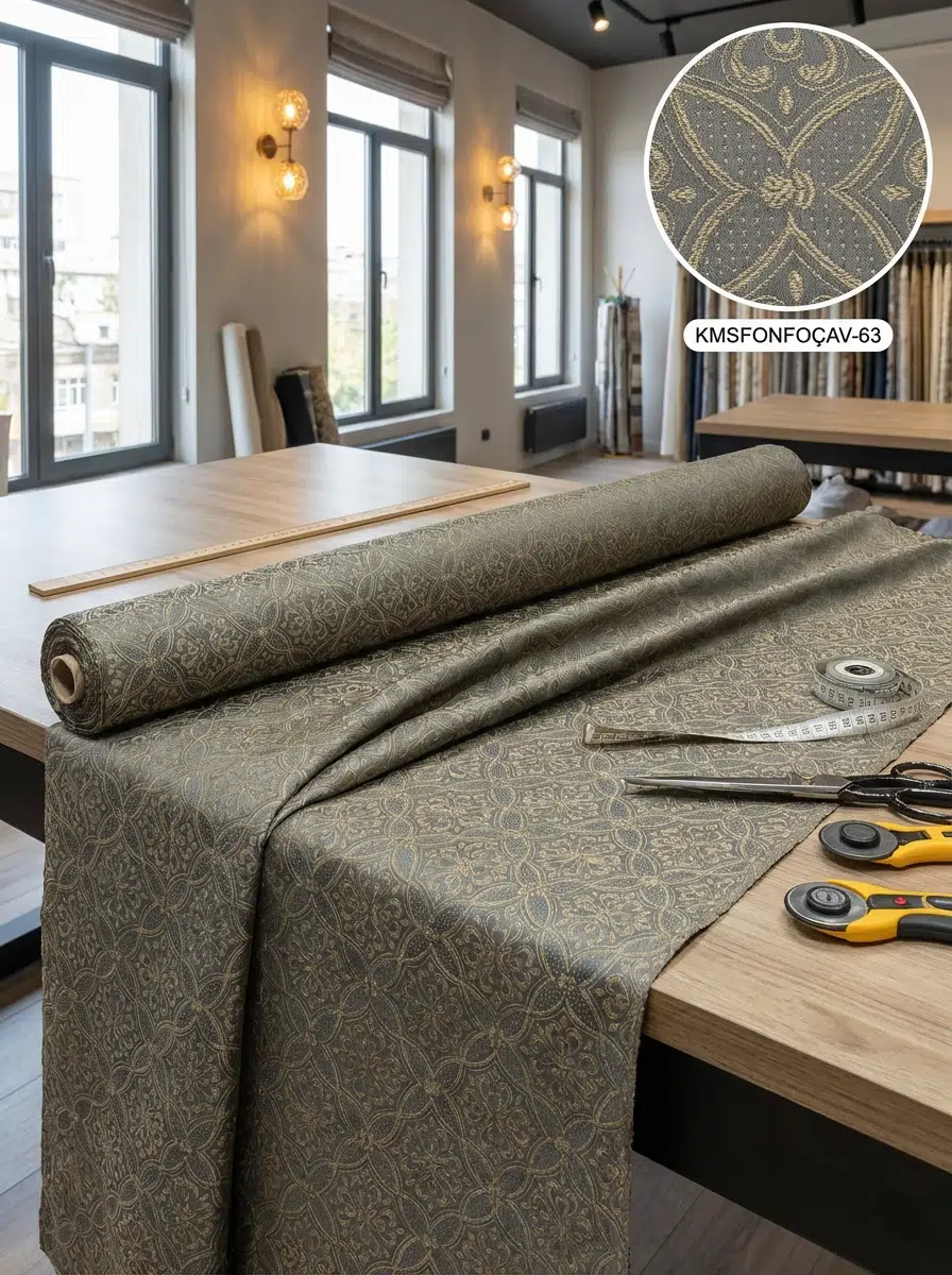 Jakar Desenli Jakar Dokuma Perdelik Kumaş 100en300boy - KOYU GRİ