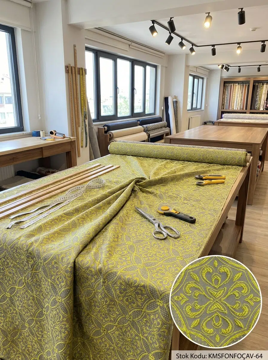 Jakar Desenli Jakar Dokuma Perdelik Kumaş 100en300boy - SARI