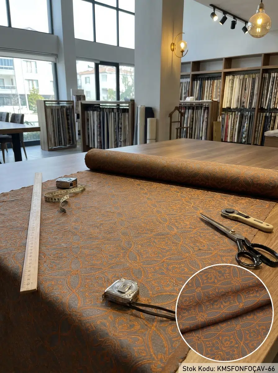 Jakar Desenli Jakar Dokuma Perdelik Kumaş 100en300boy - KİREMİT