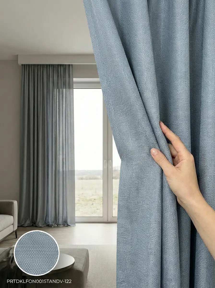 PratikFon Armül Dokuma Fon Perde 140en260boy cm Hazır Dikili - MAVİ