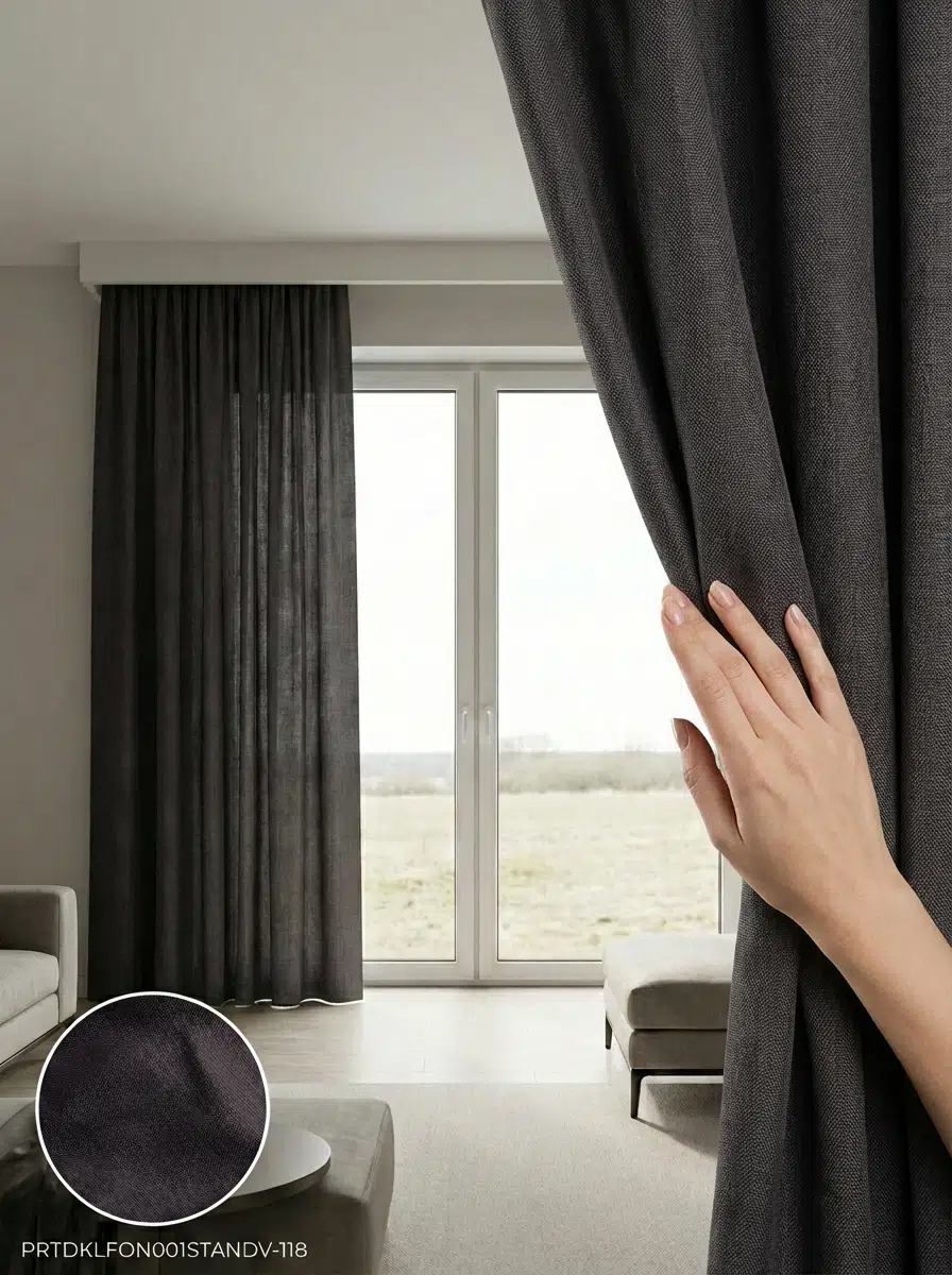 PratikFon Armül Dokuma Fon Perde 140en260boy cm Hazır Dikili - KOYU GRİ