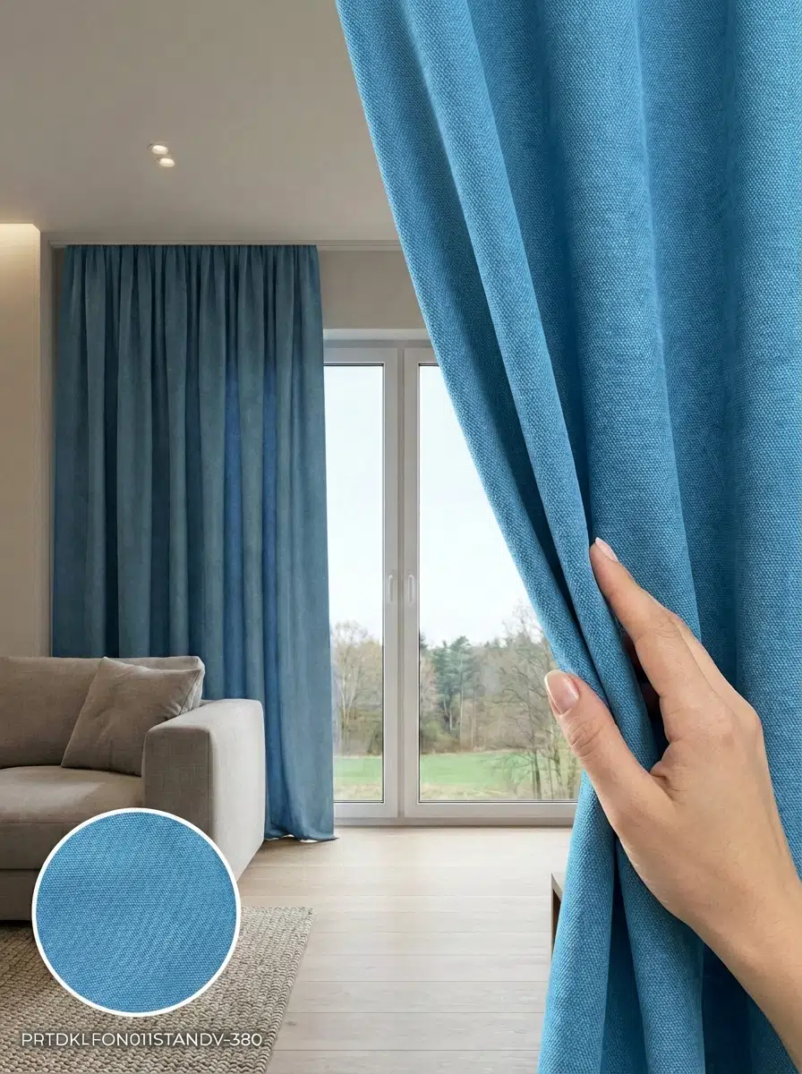 PratikFon Armül Dokuma Fon Perde 140en260boy cm Hazır Dikili - MAVİ