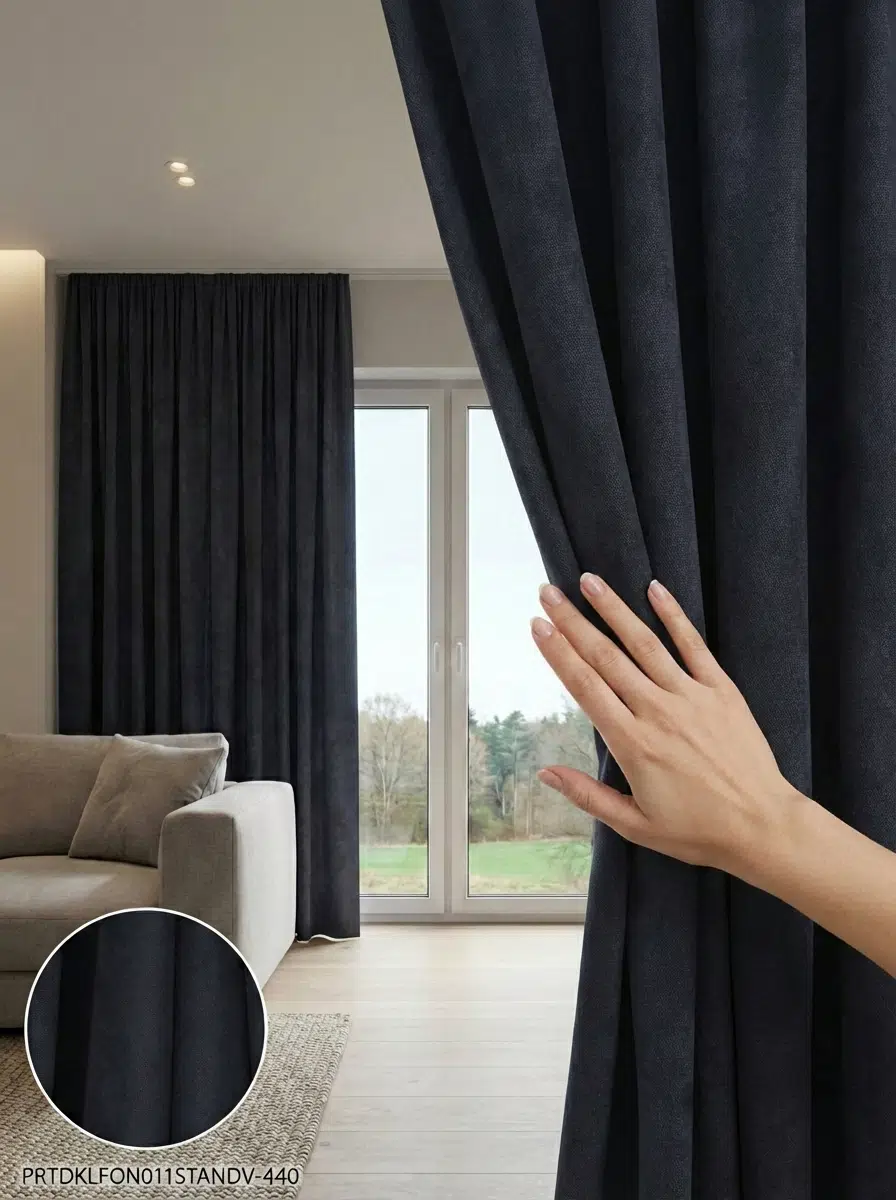 PratikFon Armül Dokuma Fon Perde 140en260boy cm Hazır Dikili - SİYAH