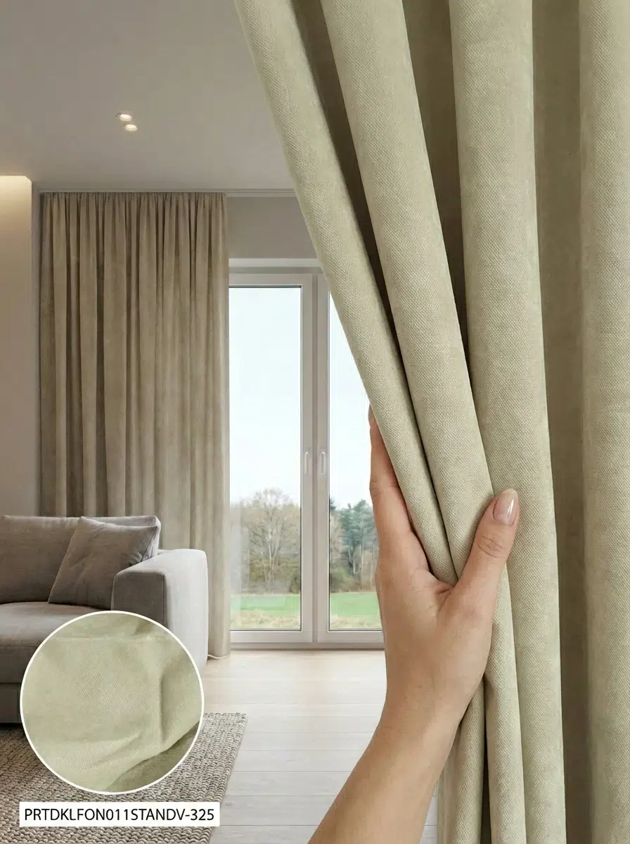PratikFon Armül Dokuma Fon Perde 140en260boy cm Hazır Dikili - BEJ