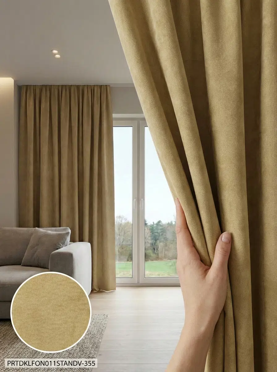 PratikFon Armül Dokuma Fon Perde 140en260boy cm Hazır Dikili - ALTIN SARISI