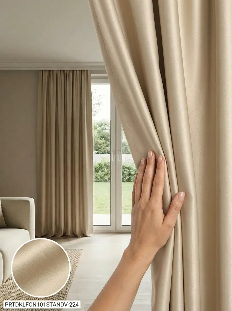 PratikFon Armül Dokuma Fon Perde 140en260boy cm Hazır Dikili - BEJ