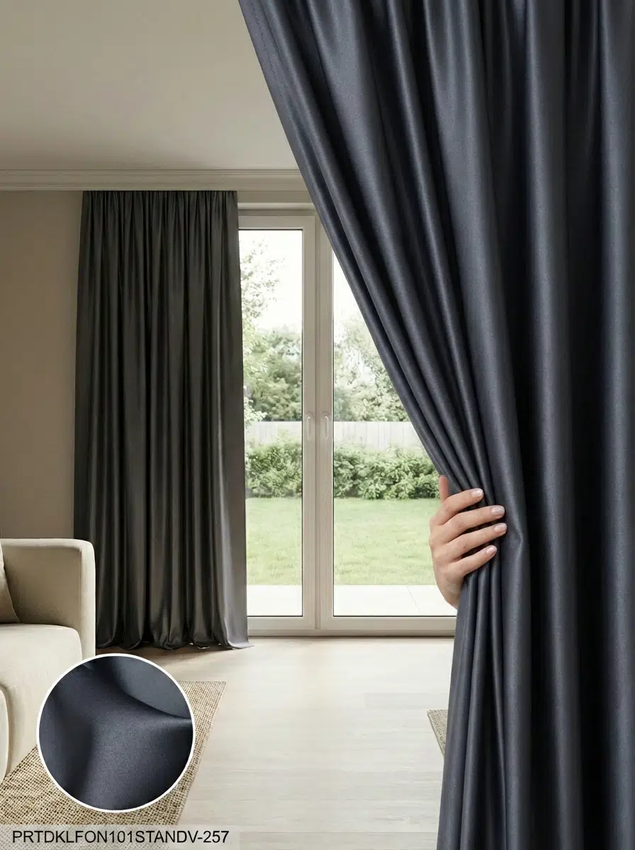 PratikFon Armül Dokuma Fon Perde 140en260boy cm Hazır Dikili - KOYU GRİ