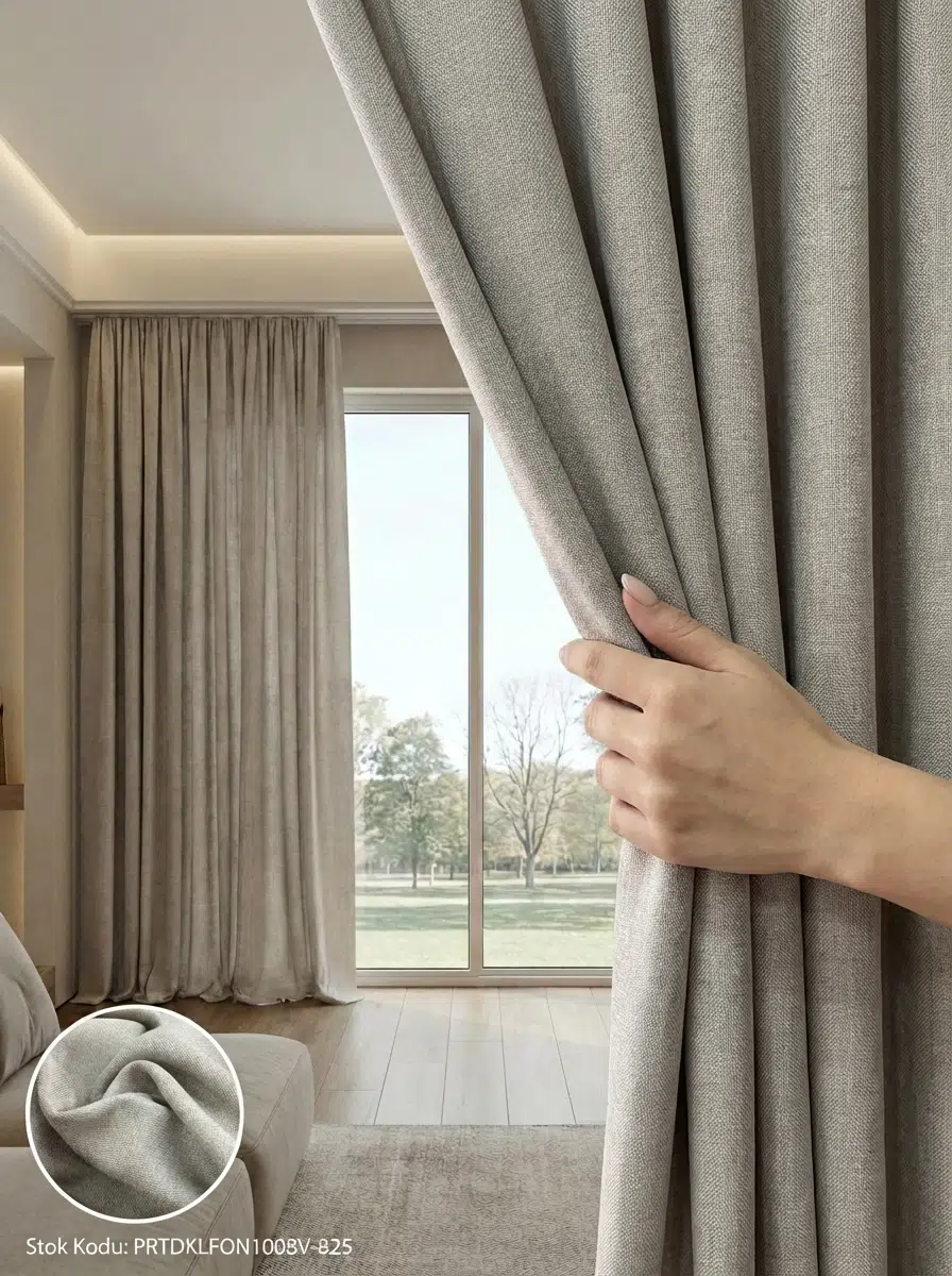 PratikFon Armül Dokuma Fon Perde 140en260boy cm Hazır Dikili - KAHVE