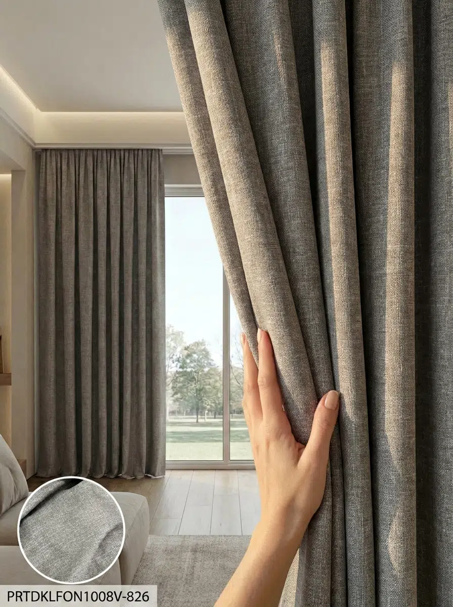 PratikFon Armül Dokuma Fon Perde 140en260boy cm Hazır Dikili - KOYU KAHVE