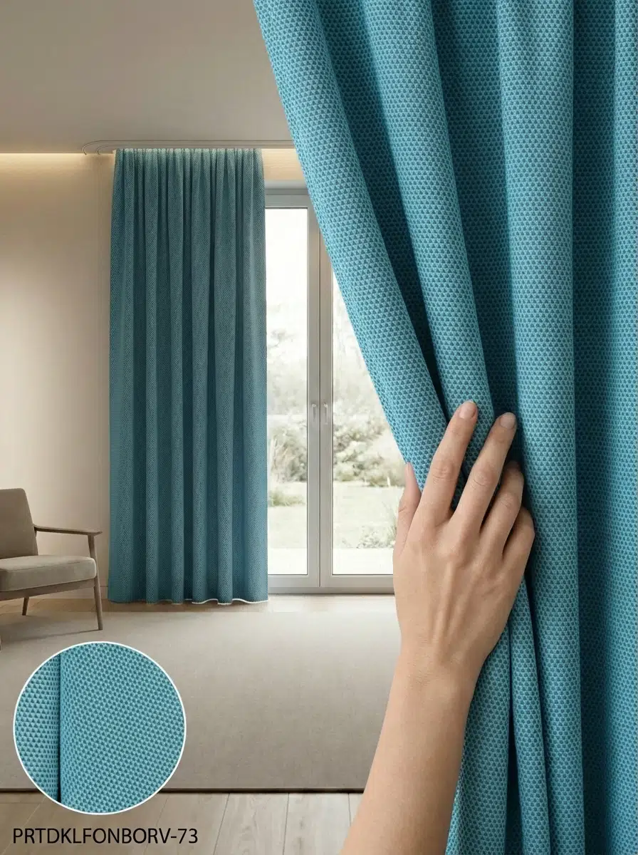 PratikFon Armül Fon Perde 140en260boy Az Işık Geçiren Hazır Dikili - AÇIK MAVİ