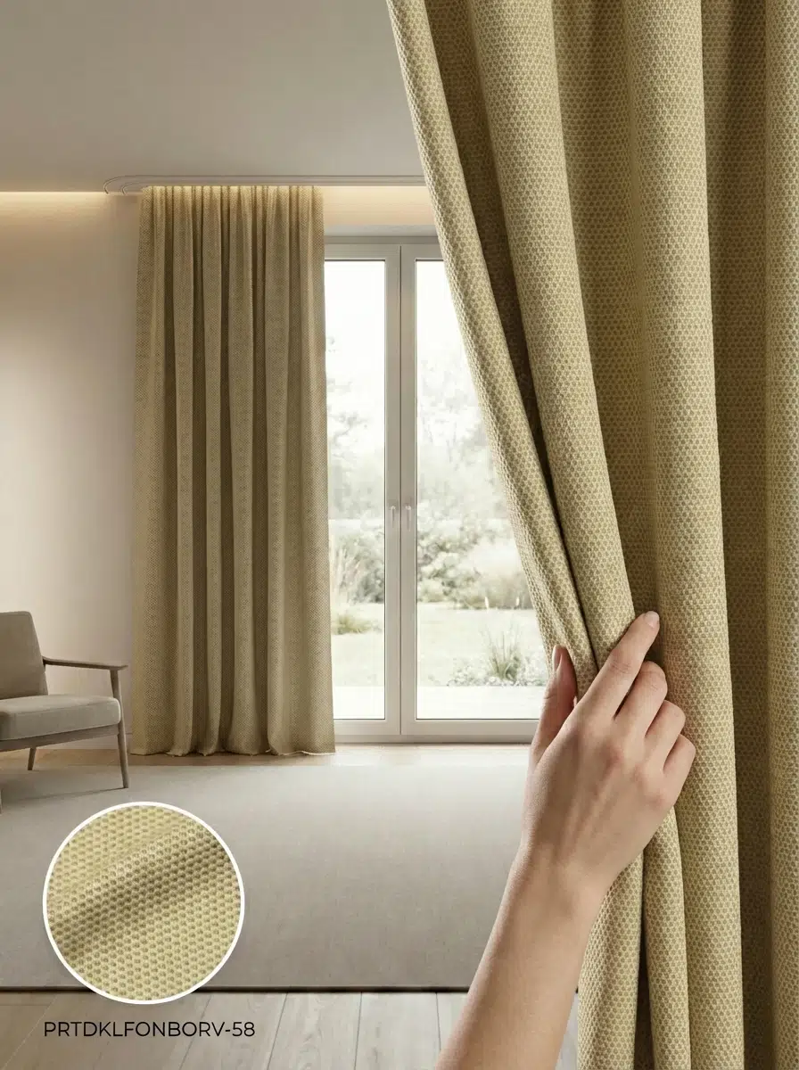 PratikFon Armül Fon Perde 140en260boy Az Işık Geçiren Hazır Dikili - SARI