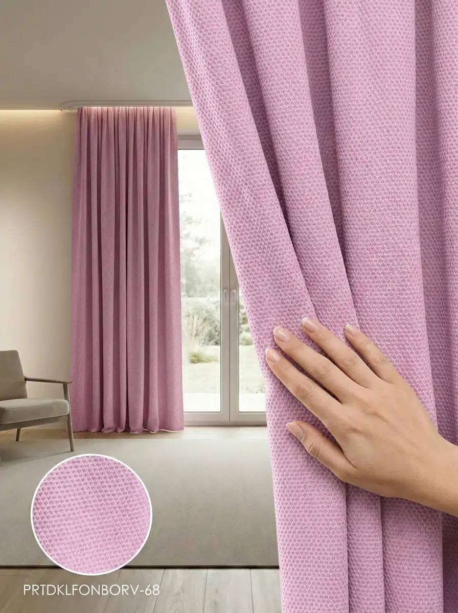 PratikFon Armül Fon Perde 140en260boy Az Işık Geçiren Hazır Dikili - PEMBE
