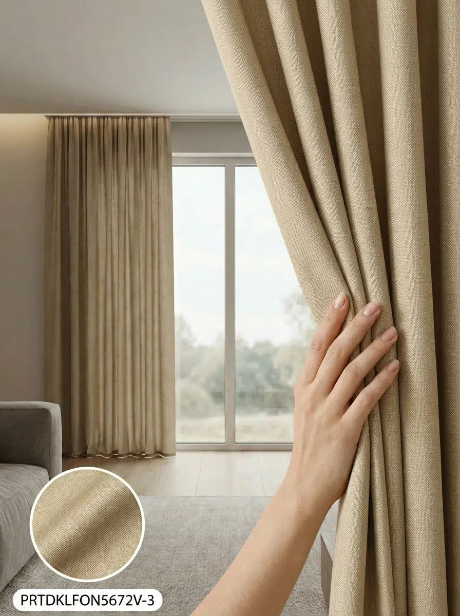 PratikFon Armül Fon Perde 140en260boy cm Az Işık Geçiren Hazır - BEJ