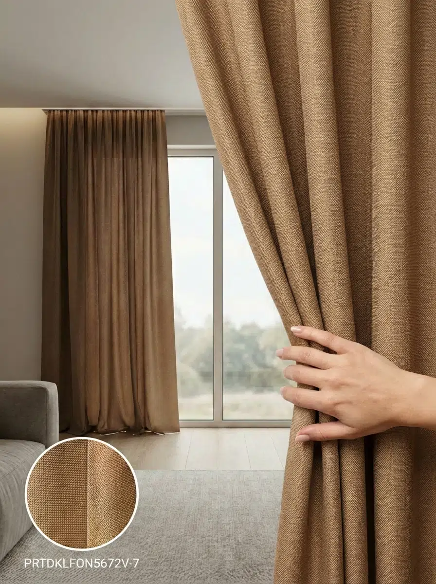 PratikFon Armül Fon Perde 140en260boy cm Az Işık Geçiren Hazır - KİREMİT