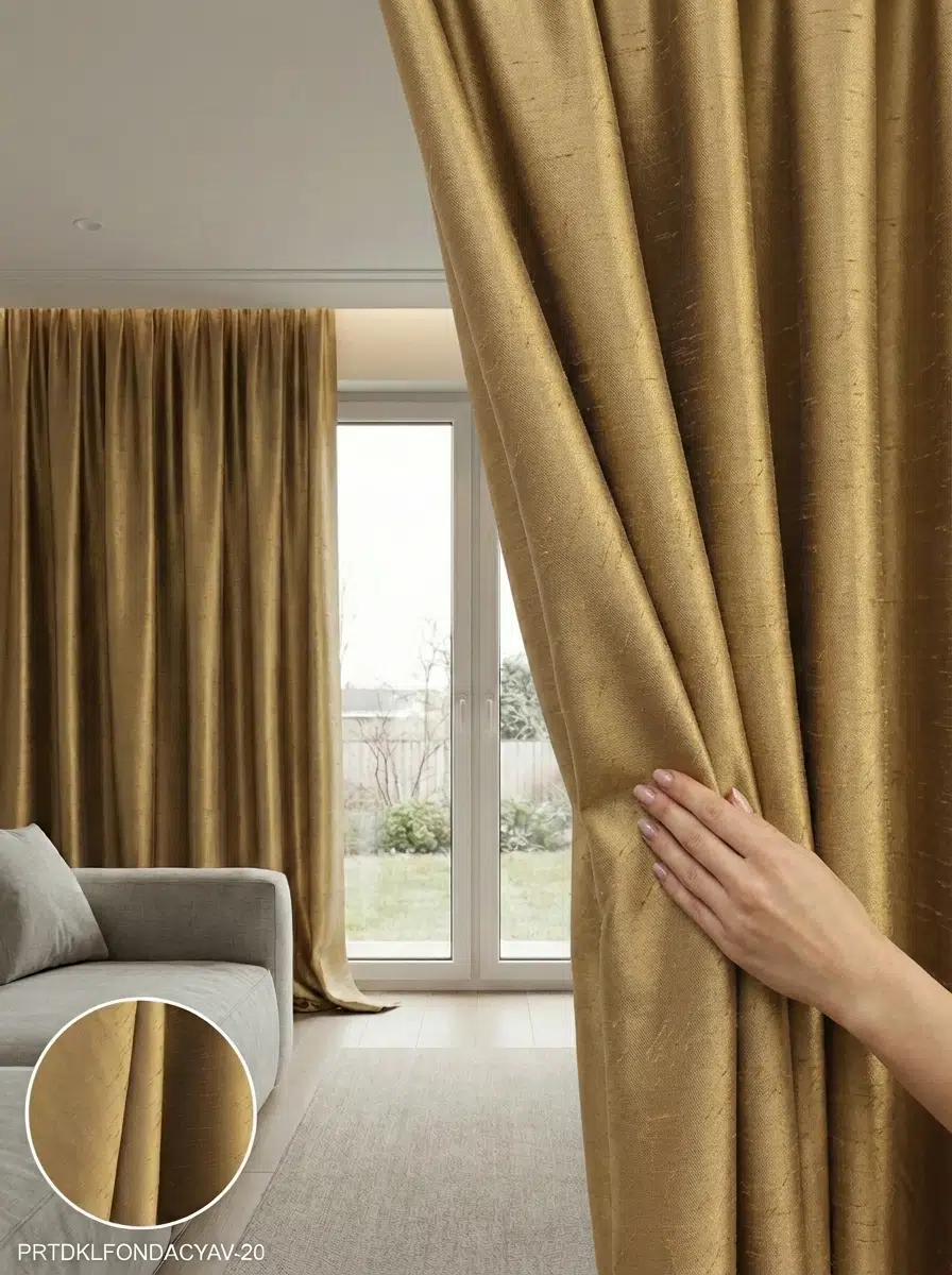 PratikFon Armül Fon Perde 140en260boy cm Az Işık Geçirgen Hazır Dikili - BEJ