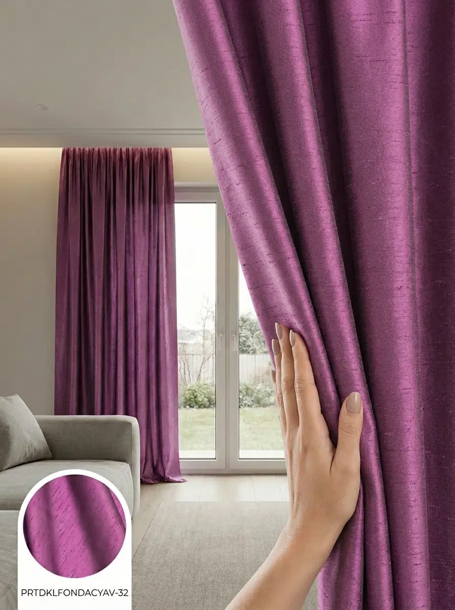 PratikFon Armül Fon Perde 140en260boy cm Az Işık Geçirgen Hazır Dikili - MOR