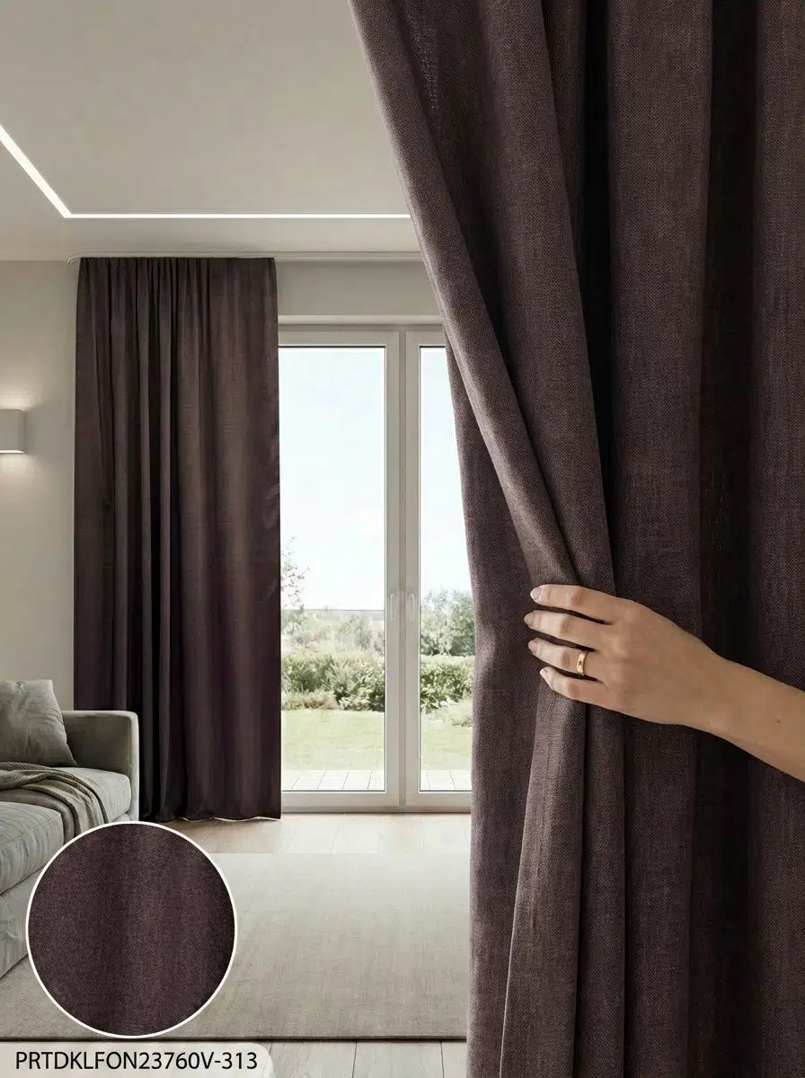 PratikFon Armül Fon Perde 140x260 cm Az Işık Geçiren - KAHVE