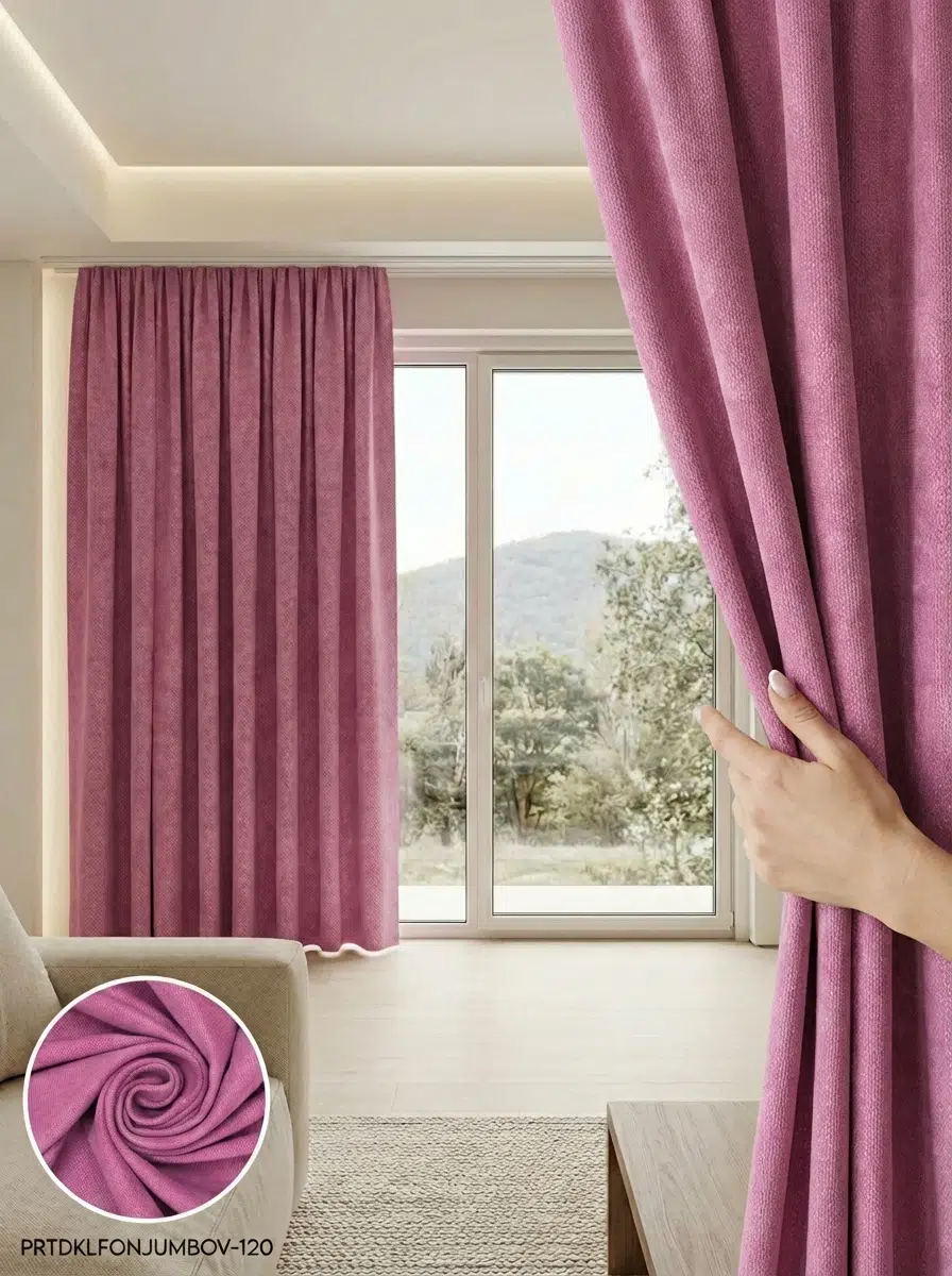 PratikFon Armül Fon Perde 140x260 cm Az Işık Geçiren - GÜL KURUSU