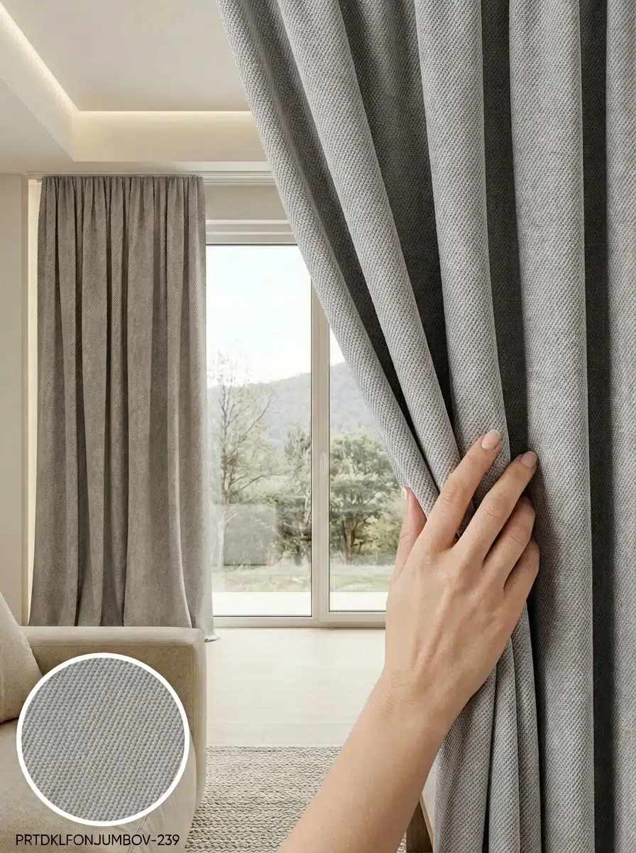 PratikFon Armül Fon Perde 140x260 cm Az Işık Geçiren - AÇIK GRİ