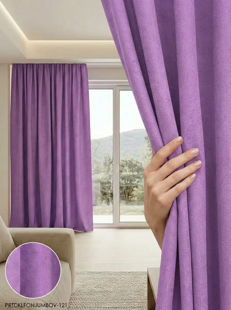 PratikFon Armül Fon Perde 140x260 cm Az Işık Geçiren - LİLA