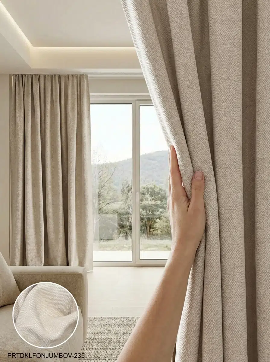 PratikFon Armül Fon Perde 140x260 cm Az Işık Geçiren - AÇIK BEJ