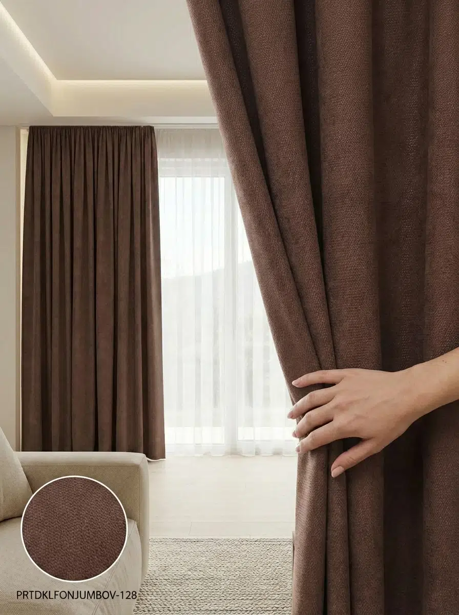 PratikFon Armül Fon Perde 140x260 cm Az Işık Geçiren - KAHVE