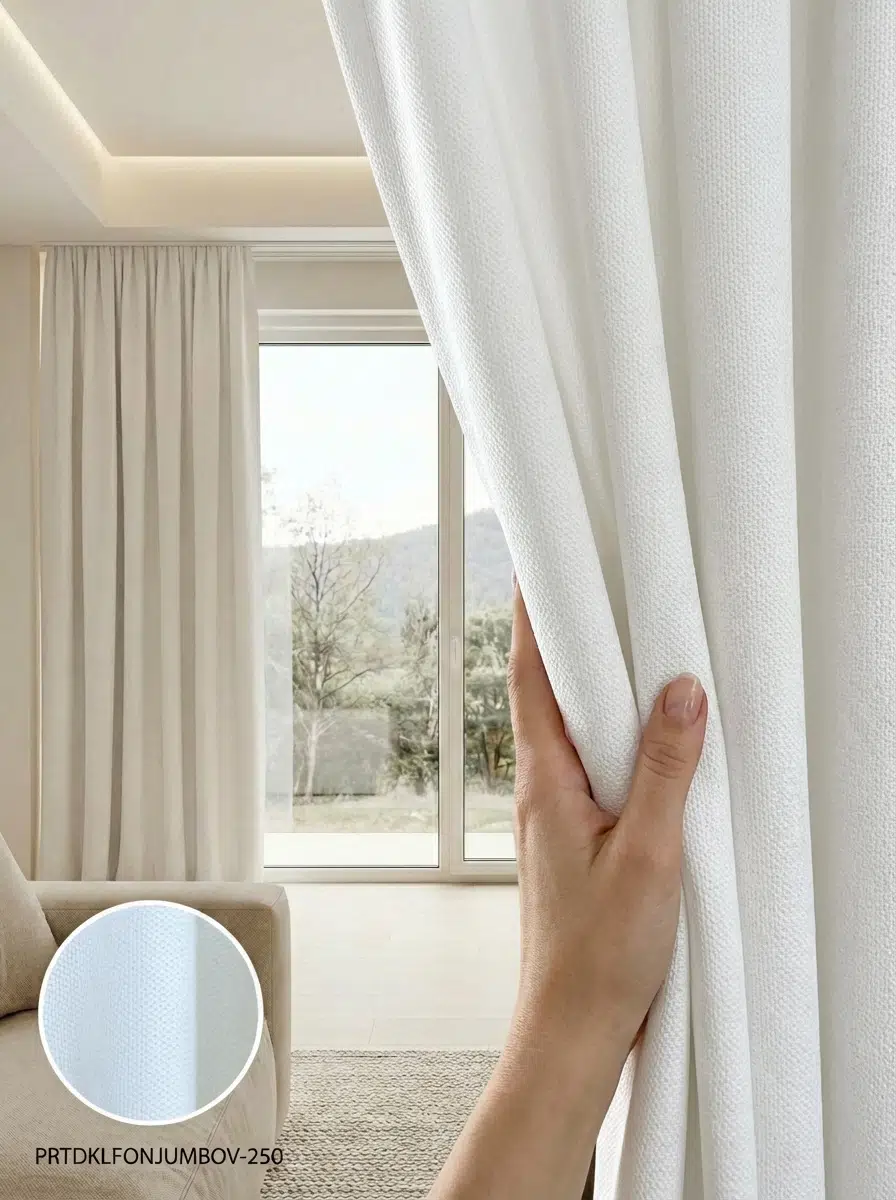 PratikFon Armül Fon Perde 140x260 cm Az Işık Geçiren - BEYAZ