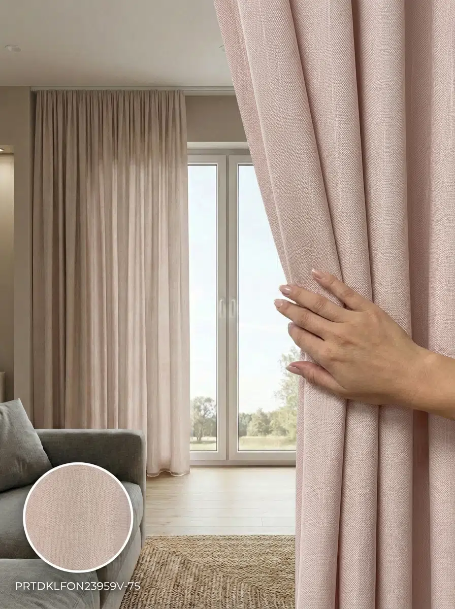 PratikFon Armül Fon Perde 140x260 cm Az Işık Geçirgen - PUDRA