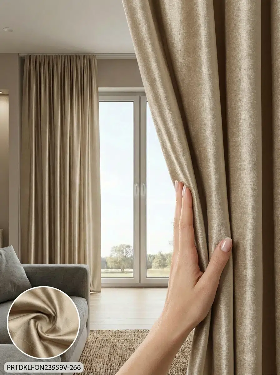 PratikFon Armül Fon Perde 140x260 cm Az Işık Geçirgen - KAHVE