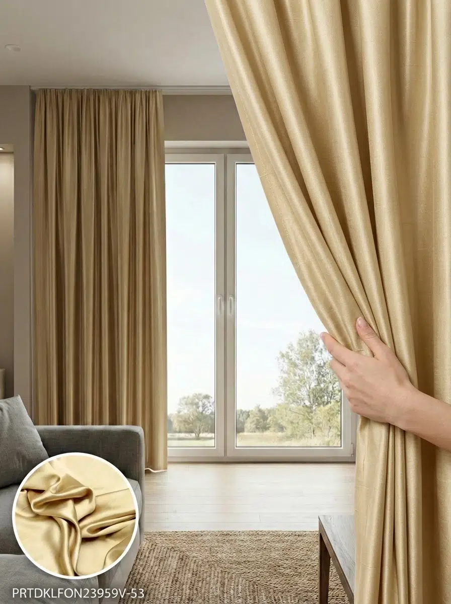 PratikFon Armül Fon Perde 140x260 cm Az Işık Geçirgen - AÇIK BEJ