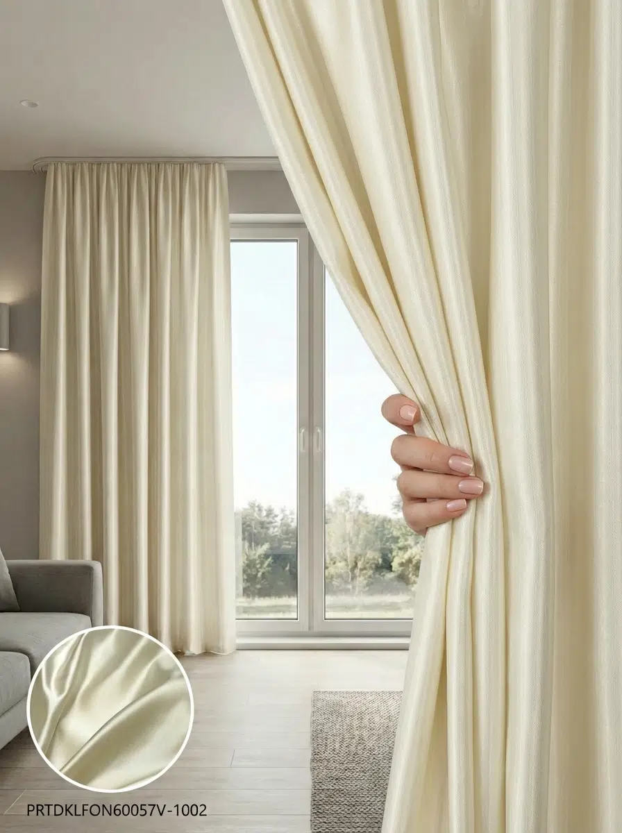 PratikFon Armül Fon Perde 140x260 cm Az Işık Geçirgen - KREM