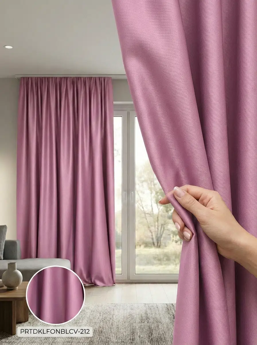 PratikFon Armül Fon Perde 140x260 cm Az Işık Geçirgen Hazır Dikili - GÜL KURUSU