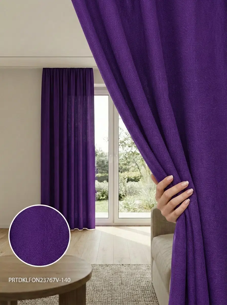 PratikFon Armül Fon Perde 140x260 cm Az Işık Geçirgen Tek Kanat - MOR