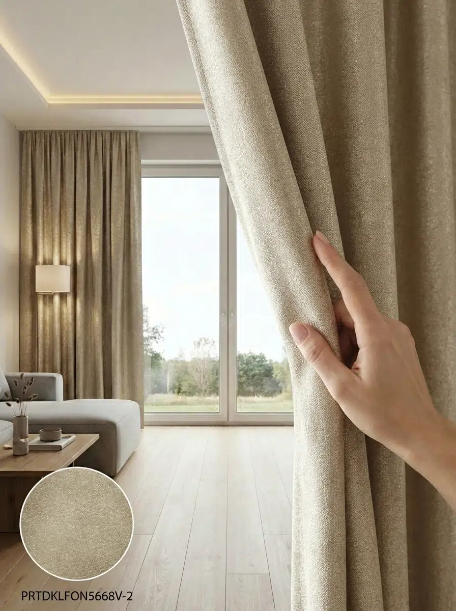 PratikFon Jakar Dokuma Fon Perde 140en260boy Az Işık Geçirgen - AÇIK BEJ