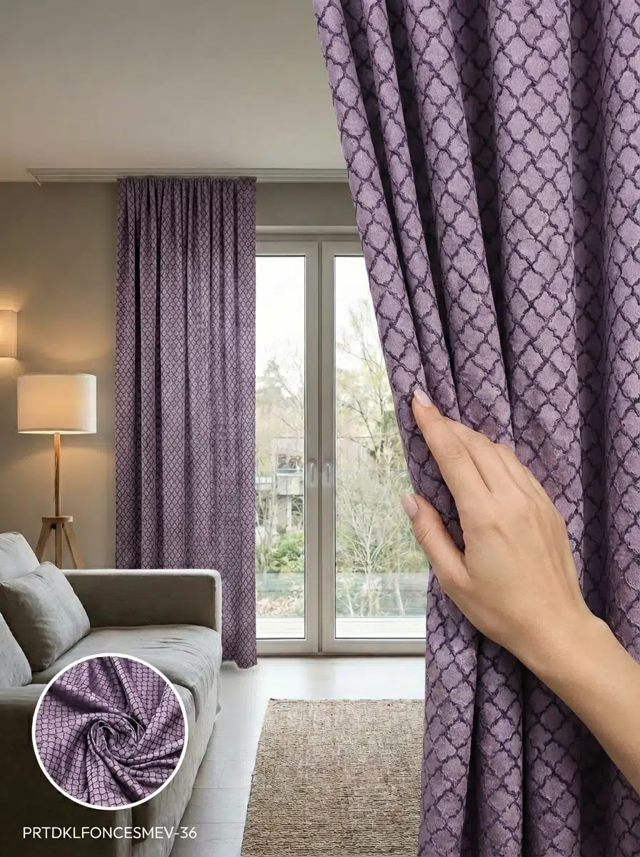 PratikFon Jakar Dokuma Fon Perde 140en260boy cm Az Işık Geçirgen - MOR