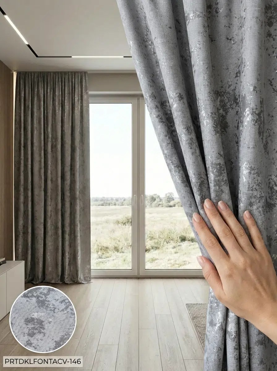 PratikFon Jakar Dokuma Fon Perde 140en260boy cm Hazır Dikili - GRİ