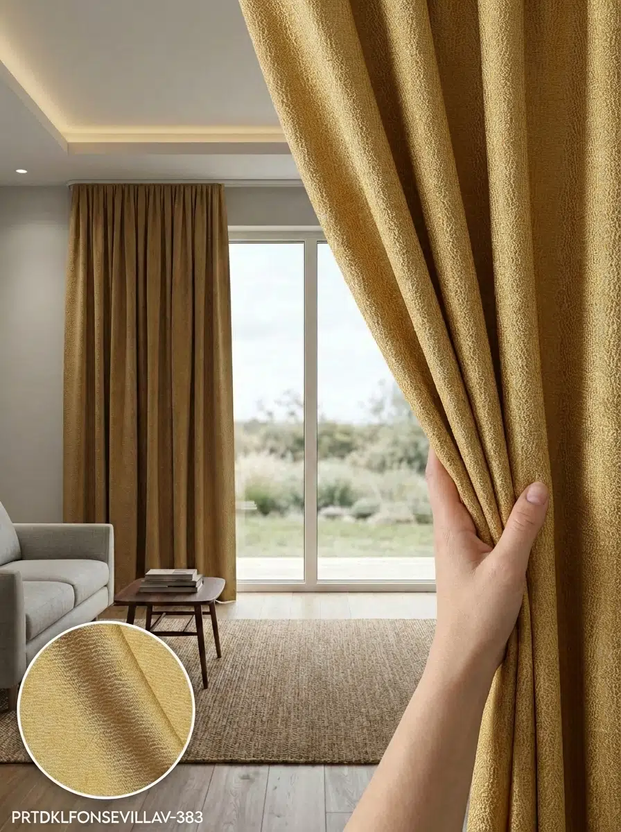 PratikFon Jakar Dokuma Fon Perde 140x260 cm - Az Işık Geçirgen - SARI