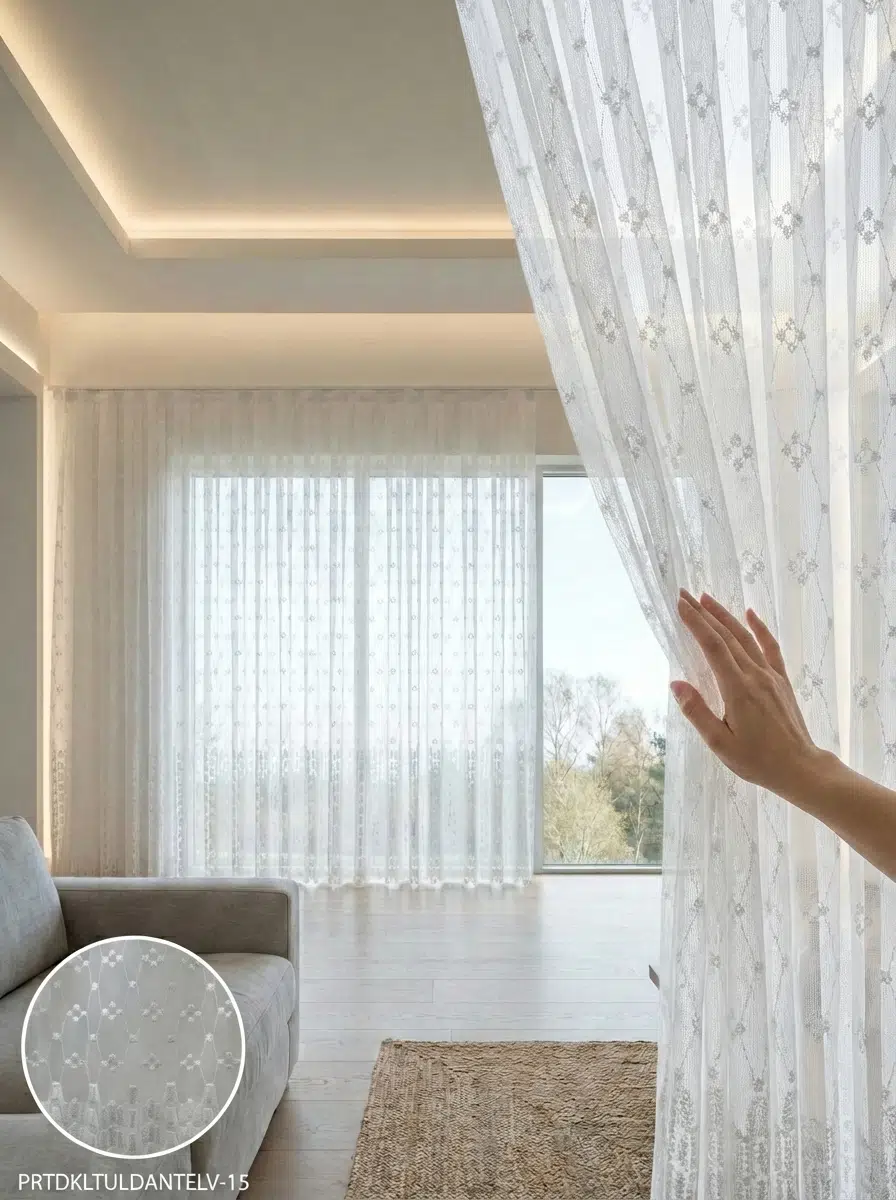 PratikTül Raşel Tül Perde 300x255 cm Orta Işık Geçirgen - EKRU