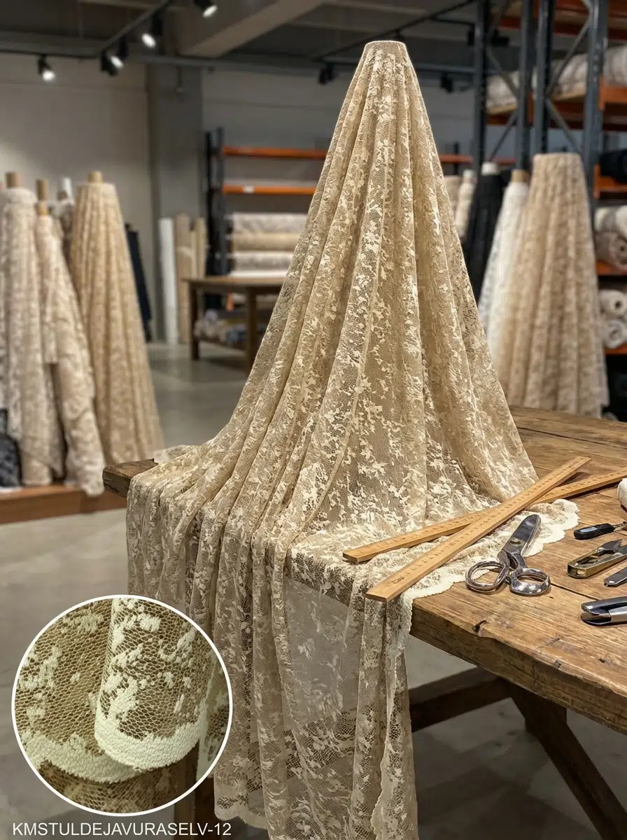 Raşel Jakar Desenli Tül Perdelik Kumaş 100en300boy - KAHVE-KREM