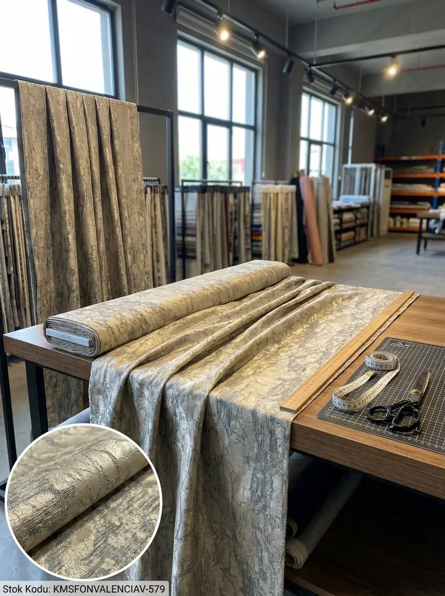 Valencia Jakar Dokuma Desenli Perdelik Kumaş 100en300boy - KAHVE