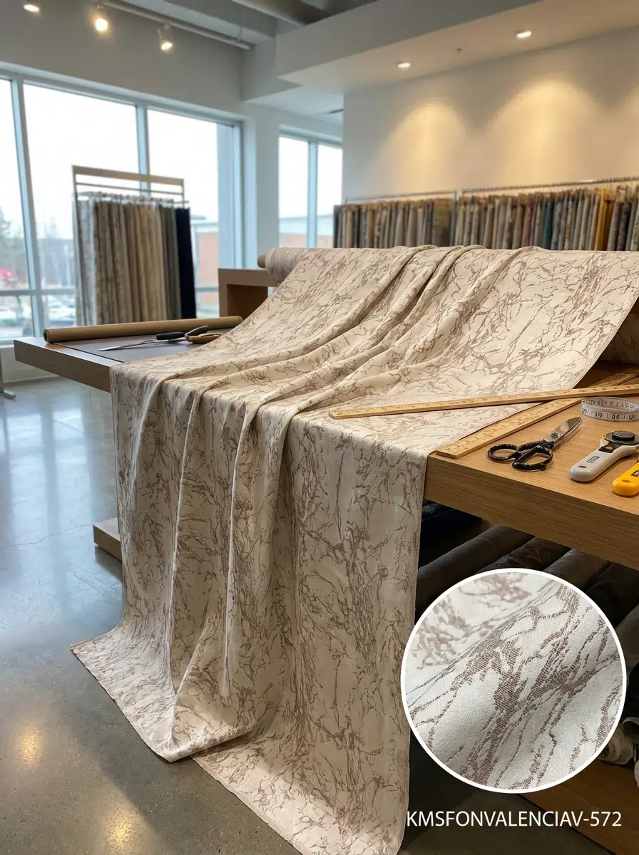 Valencia Jakar Dokuma Desenli Perdelik Kumaş 100en300boy - KREM