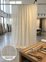Armül Kare Geometri Tül Perde Kumaşı 100x300 cm