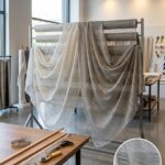 Fantazi Dekoratif Çizgili Tül Perde Kumaşı 100x300 cm