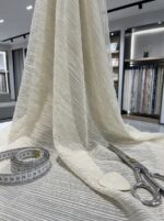 Fantazi Dekoratif Çizgili Tül Perde Kumaşı 100x300 cm - Görsel 2