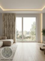 Fon Dokuma Jakar Desenli Hazır Fon Perde 140x260 cm Tek Kanat - Görsel 2