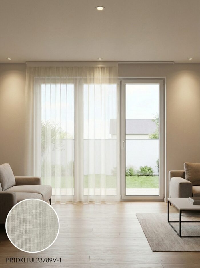 Dekoratif Tül Leno Dokuma Hazır Tül Perde 300x255 cm - Görsel 2