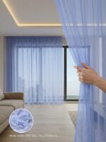 Açık Lila Dekoratif Tül Leno Dokuma Hazır Tül Perde 300x255 cm