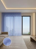 Açık Lila Dekoratif Tül Leno Dokuma Hazır Tül Perde 300x255 cm - Görsel 2
